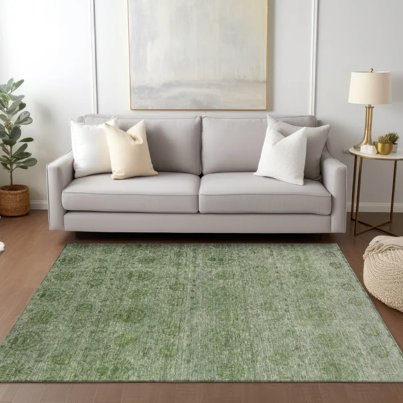 Luxury Washable Indoor/Outdoor Burano Olive 9\' x 12\' Rug