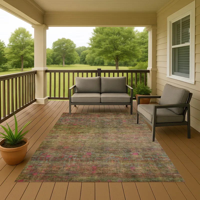 Luxury Washable Indoor/Outdoor Burano Cactus 3\' x 5\' Rug