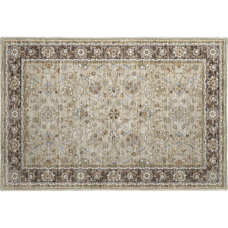 Luxury Washable Hatay Beige 1\'8\" x 2\'6\" Rug