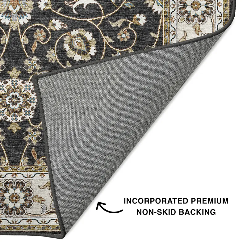 Luxury Washable Hatay Black 8\' x 10\' Rug