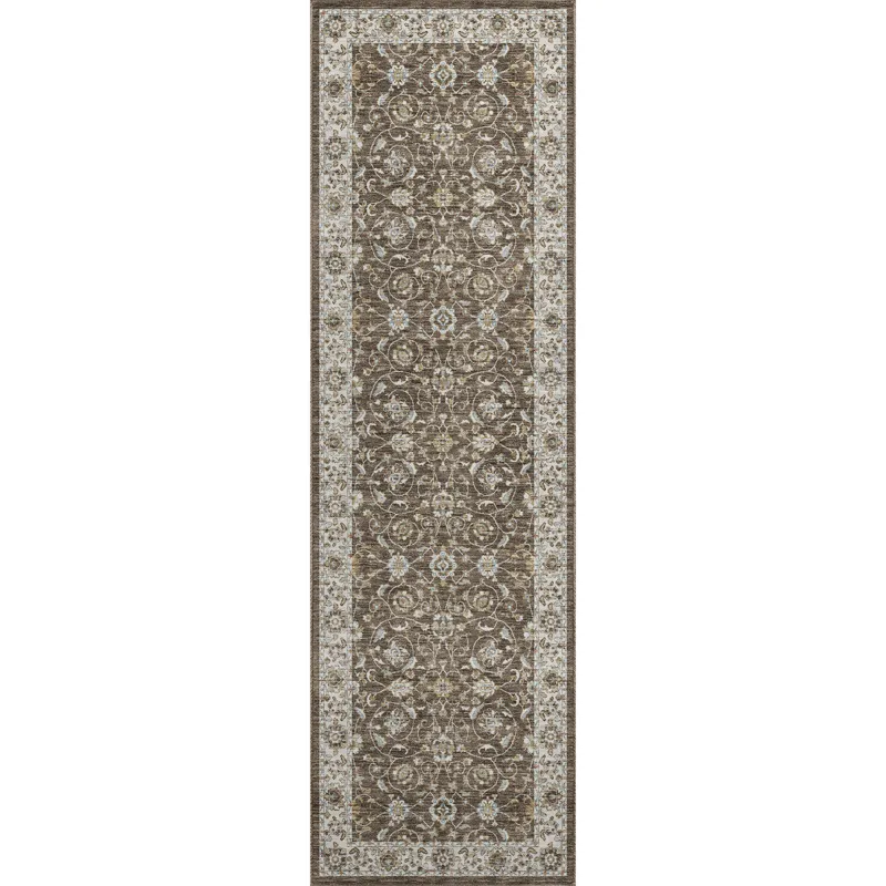 Luxury Washable Hatay Chocolate 2\'3\" x 7\'6\" Runner Rug