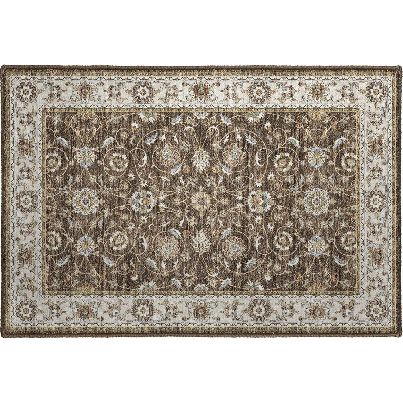 Luxury Washable Hatay Chocolate 1\'8\" x 2\'6\" Rug