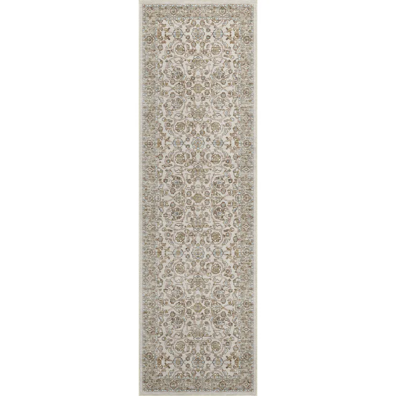 Luxury Washable Hatay Ivory 2\'3\" x 7\'6\" Runner Rug