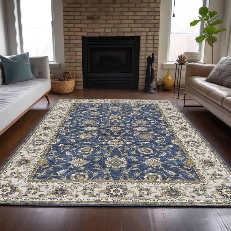 Luxury Washable Hatay Navy 10\' x 14\' Rug