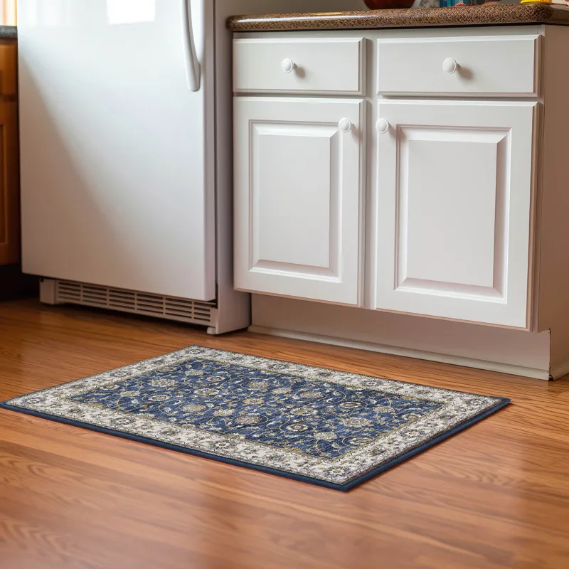 Luxury Washable Hatay Navy 1\'8\" x 2\'6\" Rug