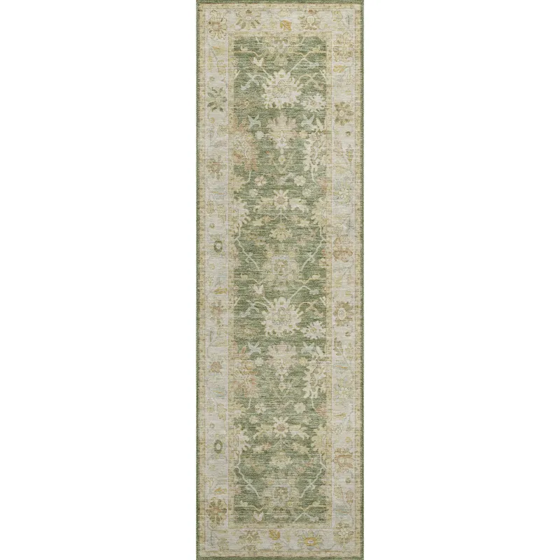 Luxury Washable Hatay Aloe 2\'3\" x 7\'6\" Runner Rug
