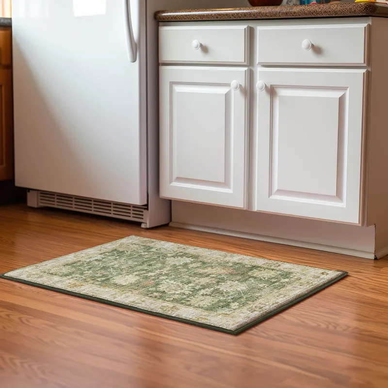 Luxury Washable Hatay Aloe 1\'8\" x 2\'6\" Rug