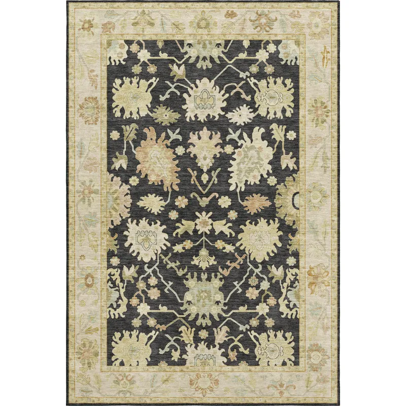 Luxury Washable Hatay Black 3\' x 5\' Rug