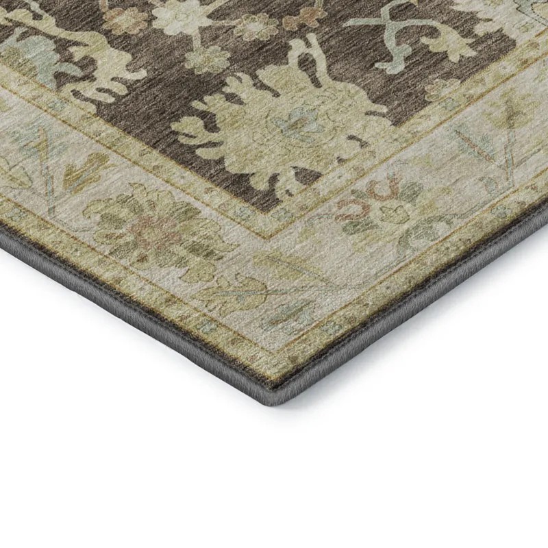 Luxury Washable Hatay Chocolate 1\'8\" x 2\'6\" Rug