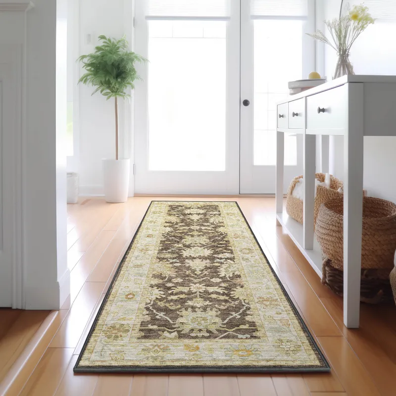 Luxury Washable Hatay Chocolate 2\'3\" x 7\'6\" Runner Rug