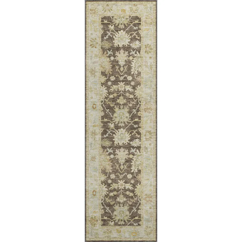 Luxury Washable Hatay Chocolate 2\'3\" x 7\'6\" Runner Rug