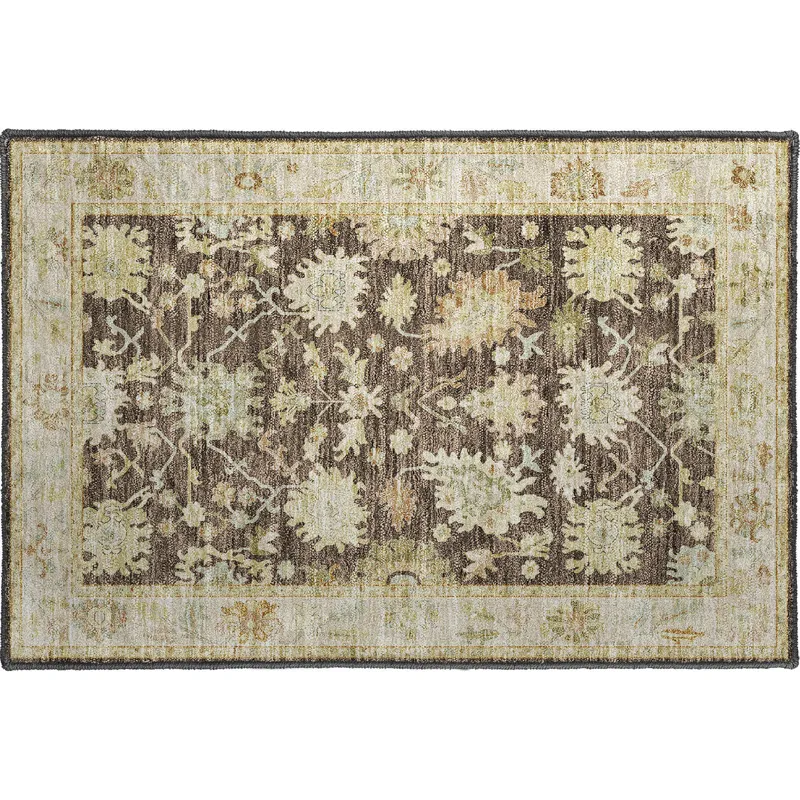 Luxury Washable Hatay Chocolate 1\'8\" x 2\'6\" Rug