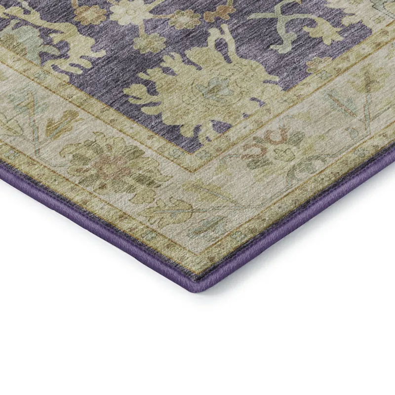 Luxury Washable Hatay Eggplant 2\'6\" x 3\'10\" Rug