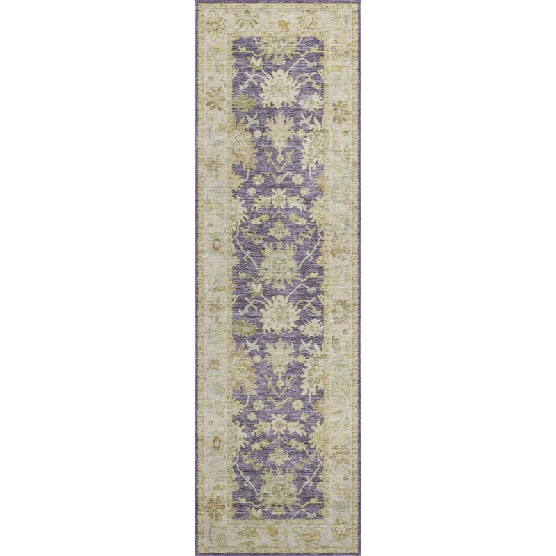 Luxury Washable Hatay Eggplant 2\'3\" x 7\'6\" Runner Rug