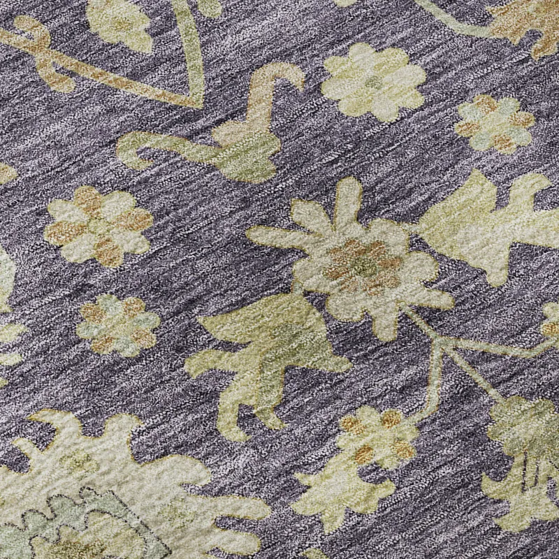 Luxury Washable Hatay Eggplant 2\'6\" x 3\'10\" Rug