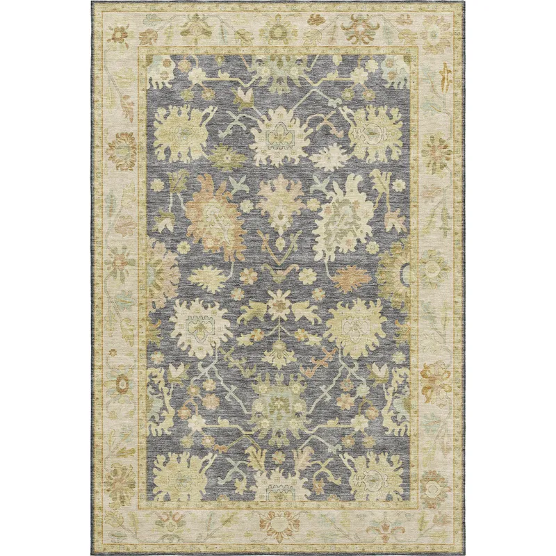 Luxury Washable Hatay Gray 5\' x 7\'6\" Rug