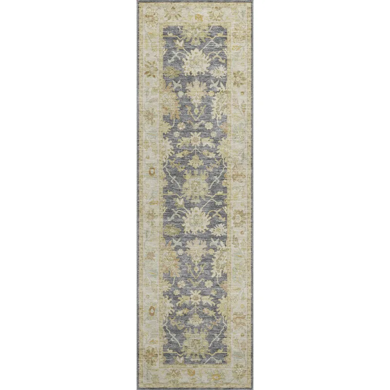 Luxury Washable Hatay Gray 2\'3\" x 7\'6\" Runner Rug