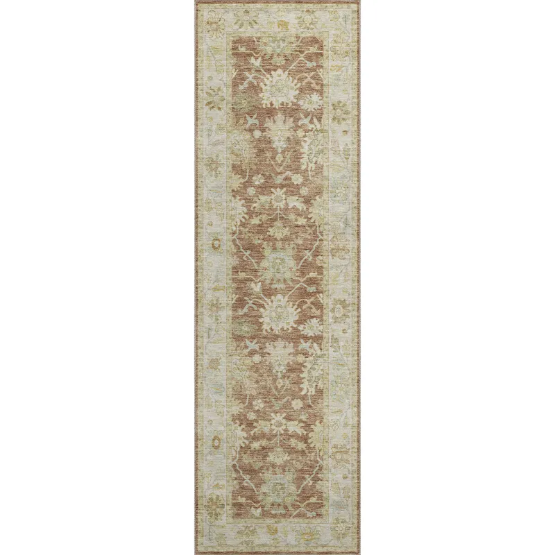 Luxury Washable Hatay Paprika 2\'3\" x 7\'6\" Runner Rug