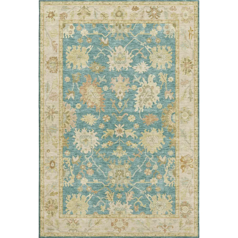 Luxury Washable Hatay Teal 2\'6\" x 3\'10\" Rug