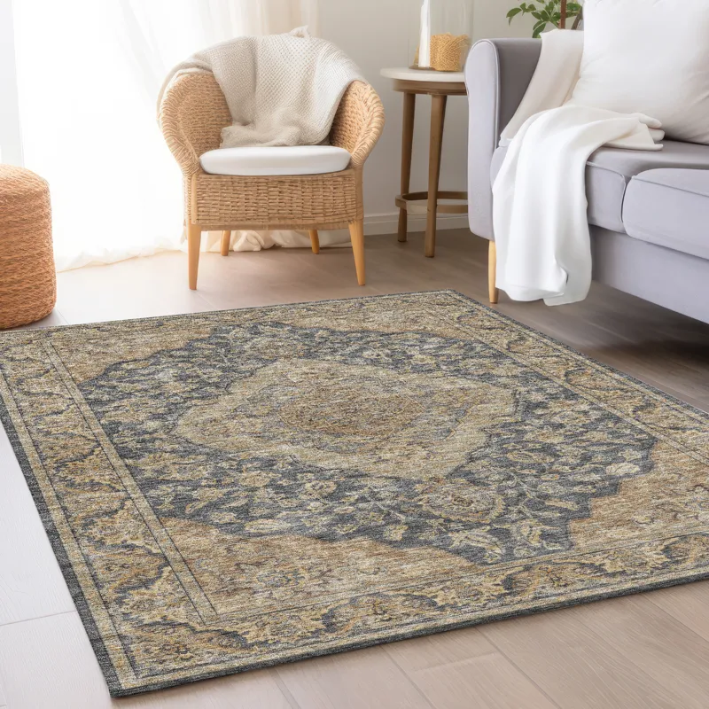 Luxury Washable Hatay Charcoal 9\' x 12\' Rug