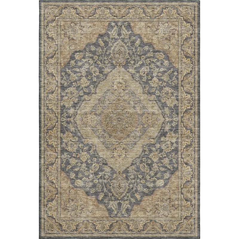 Luxury Washable Hatay Charcoal 9\' x 12\' Rug