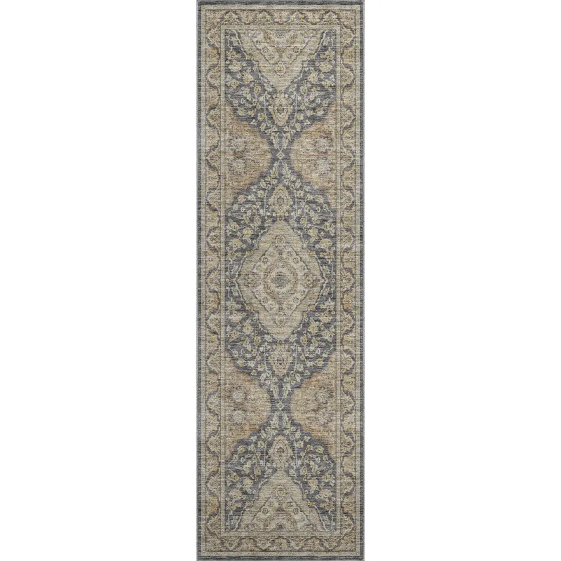 Luxury Washable Hatay Charcoal 2\'3\" x 7\'6\" Runner Rug