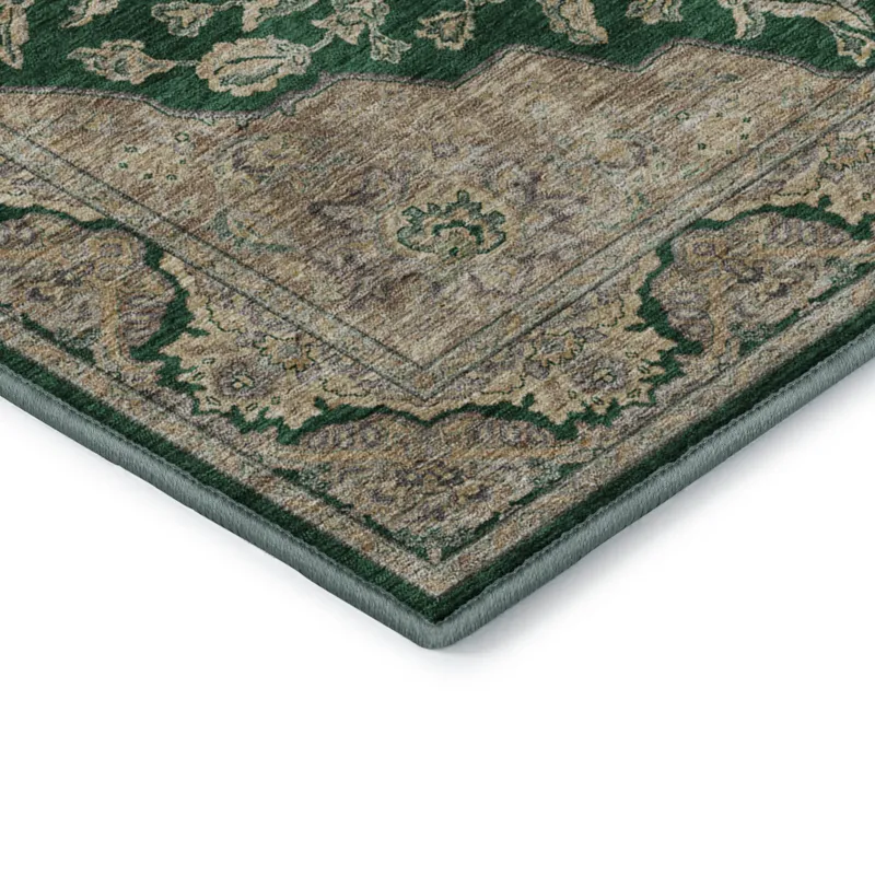 Luxury Washable Hatay Emerald 8\' x 8\' Round Rug