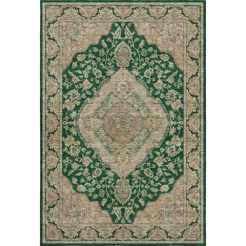 Luxury Washable Hatay Emerald 9\' x 12\' Rug