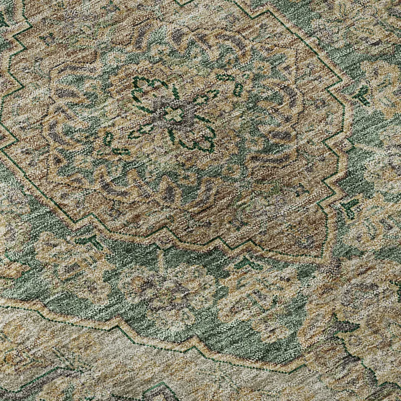 Luxury Washable Hatay Emerald 8\' x 8\' Round Rug