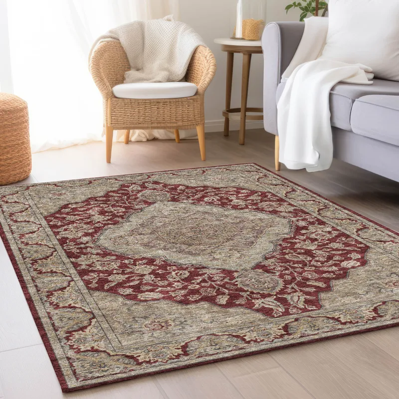 Luxury Washable Hatay Garnet 5\' x 7\'6\" Rug