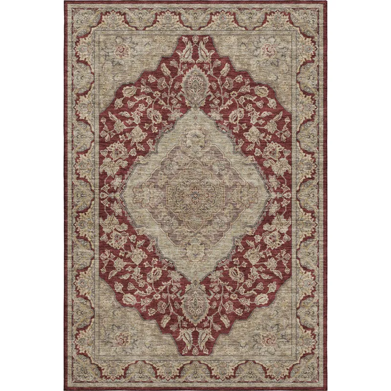 Luxury Washable Hatay Garnet 5\' x 7\'6\" Rug