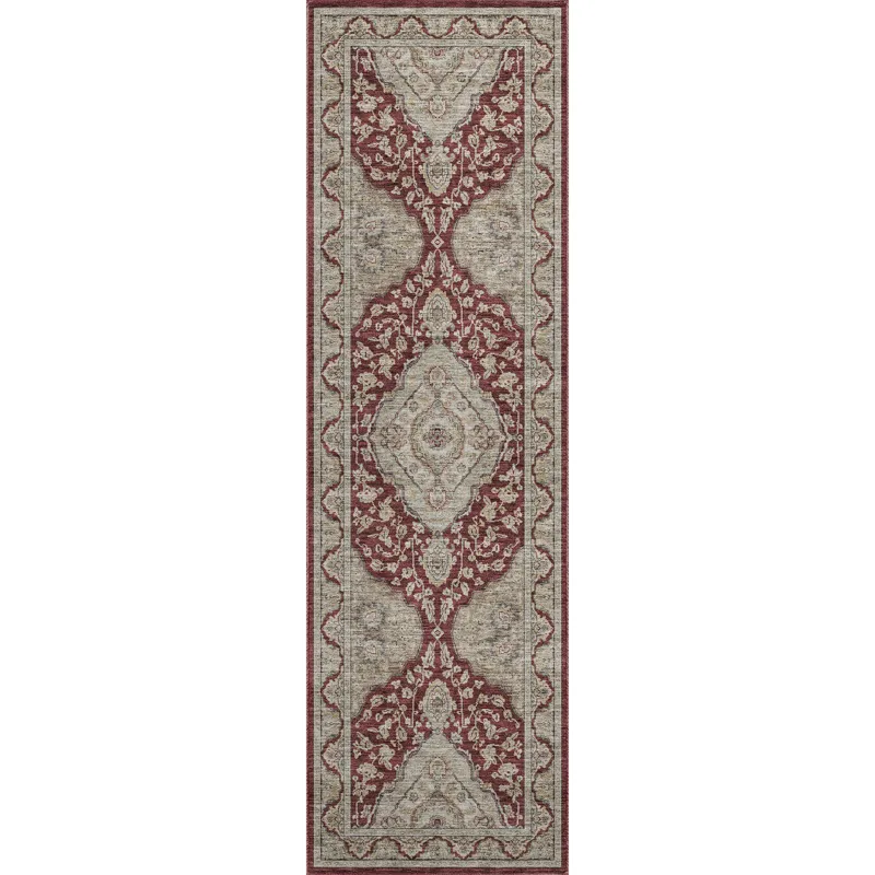 Luxury Washable Hatay Garnet 2\'3\" x 7\'6\" Runner Rug