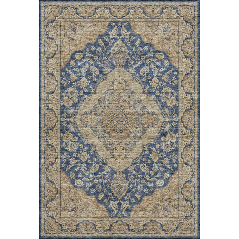 Luxury Washable Hatay Navy 5\' x 7\'6\" Rug
