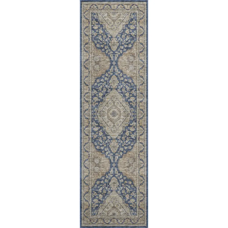 Luxury Washable Hatay Navy 2\'3\" x 7\'6\" Runner Rug