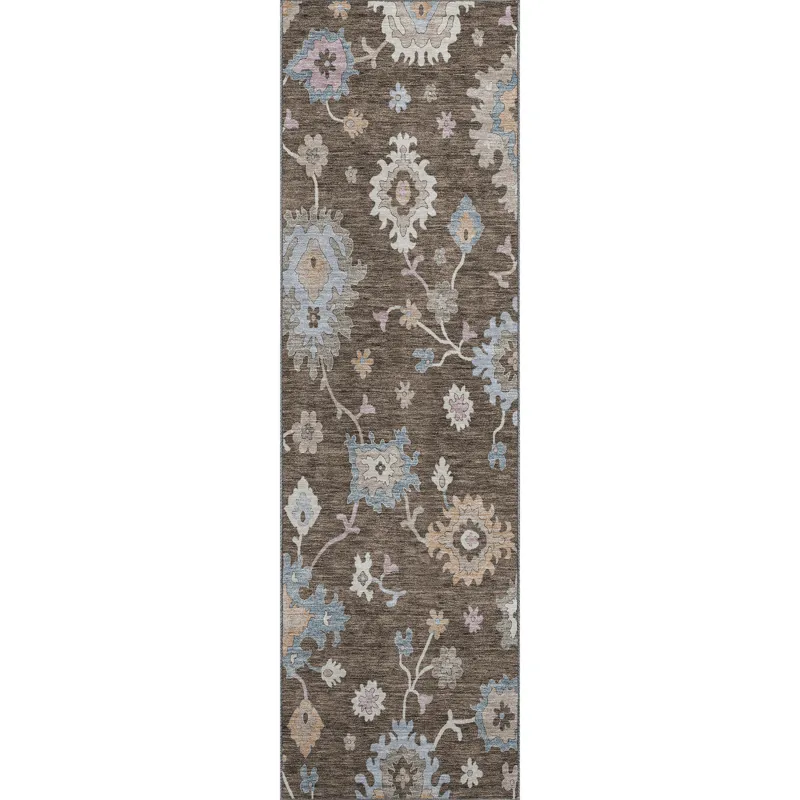 Luxury Washable Hatay Chocolate 2\'3\" x 7\'6\" Runner Rug