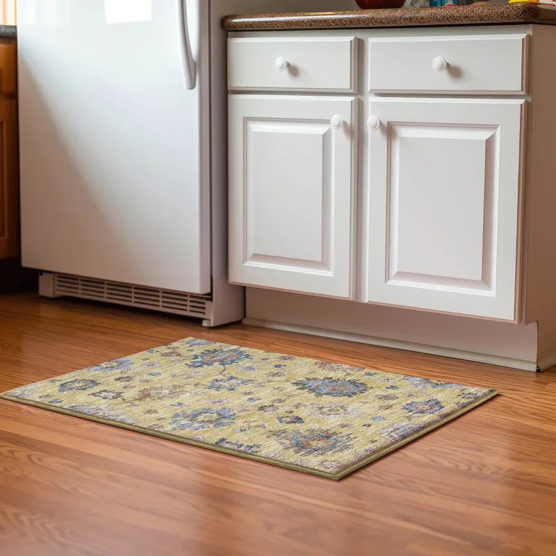 Luxury Washable Hatay Gold 1\'8\" x 2\'6\" Rug