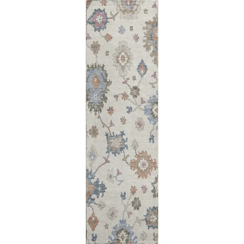 Luxury Washable Hatay Ivory 2\'3\" x 7\'6\" Runner Rug