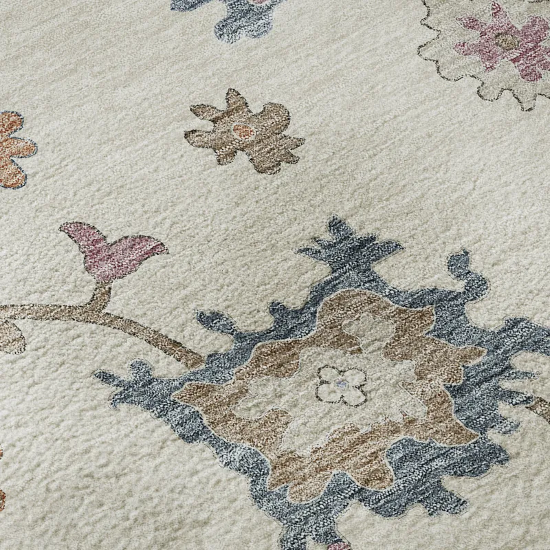 Luxury Washable Hatay Ivory 2\'3\" x 7\'6\" Runner Rug