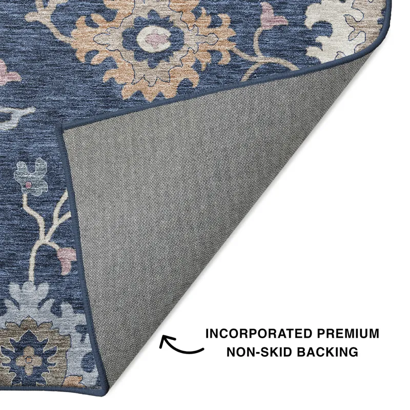 Luxury Washable Hatay Navy 1\'8\" x 2\'6\" Rug