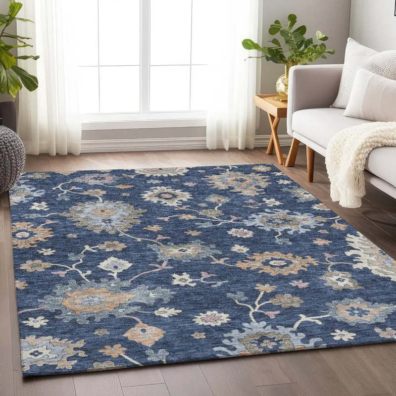 Luxury Washable Hatay Navy 3\' x 5\' Rug
