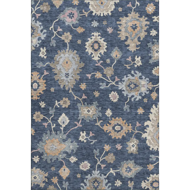 Luxury Washable Hatay Navy 3\' x 5\' Rug