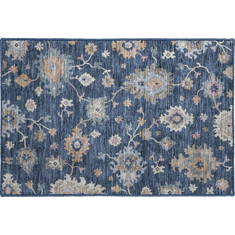 Luxury Washable Hatay Navy 1\'8\" x 2\'6\" Rug