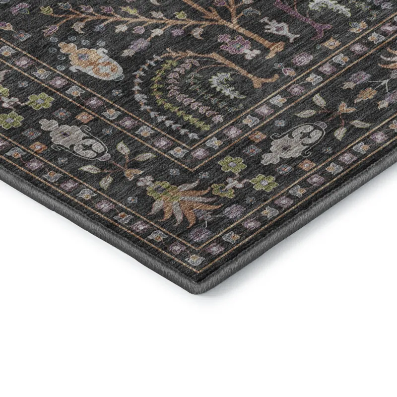 Luxury Washable Hatay Black 8\' x 10\' Rug