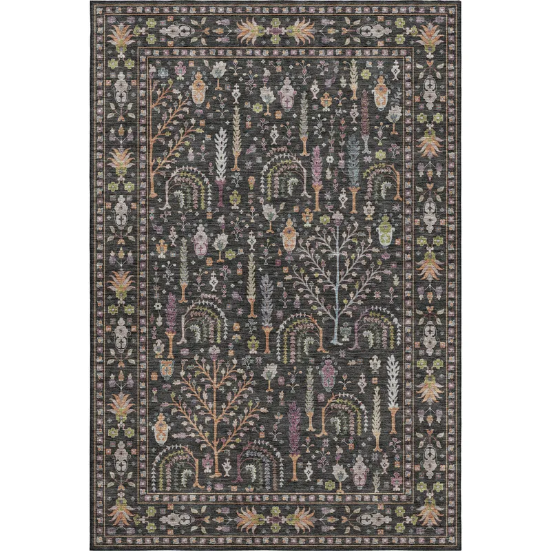 Luxury Washable Hatay Black 8\' x 10\' Rug