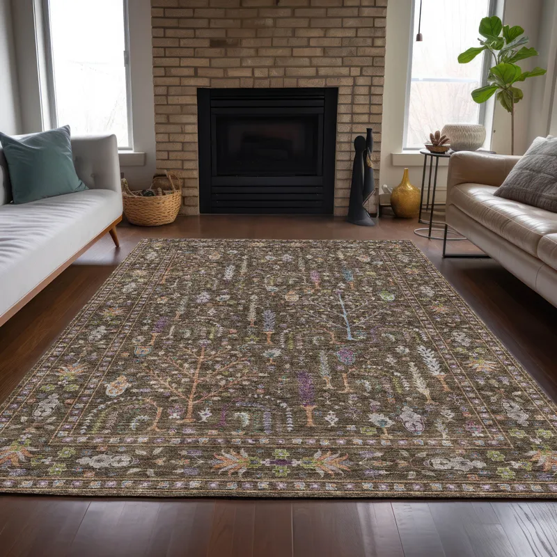 Luxury Washable Hatay Brown 3\' x 5\' Rug
