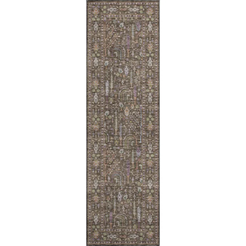 Luxury Washable Hatay Brown 2\'3\" x 7\'6\" Runner Rug