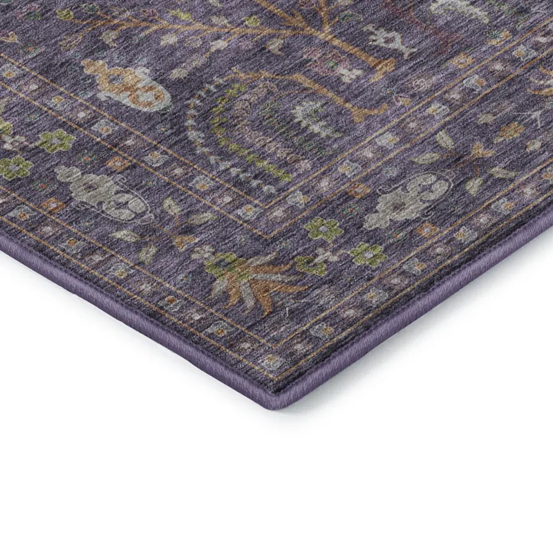 Luxury Washable Hatay Eggplant 2\'3\" x 7\'6\" Runner Rug