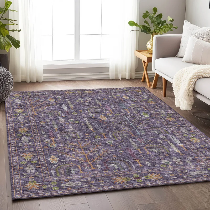 Luxury Washable Hatay Eggplant 8\' x 10\' Rug
