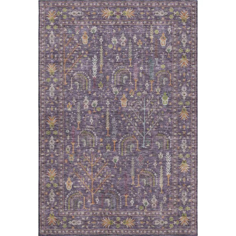 Luxury Washable Hatay Eggplant 8\' x 10\' Rug