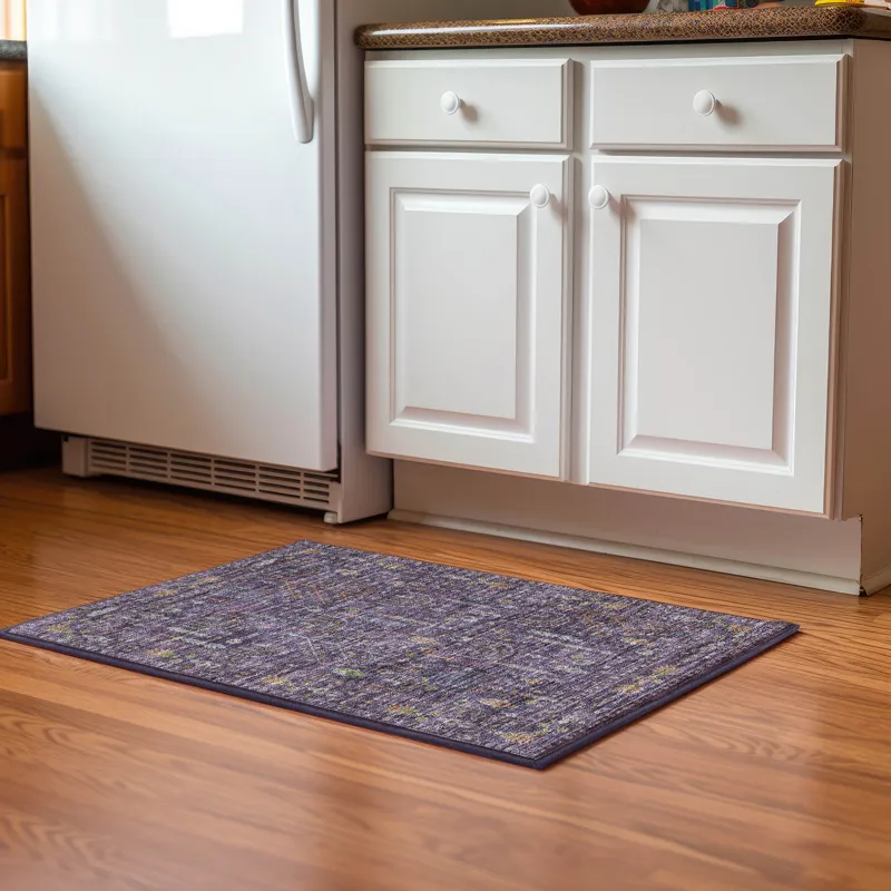 Luxury Washable Hatay Eggplant 1\'8\" x 2\'6\" Rug